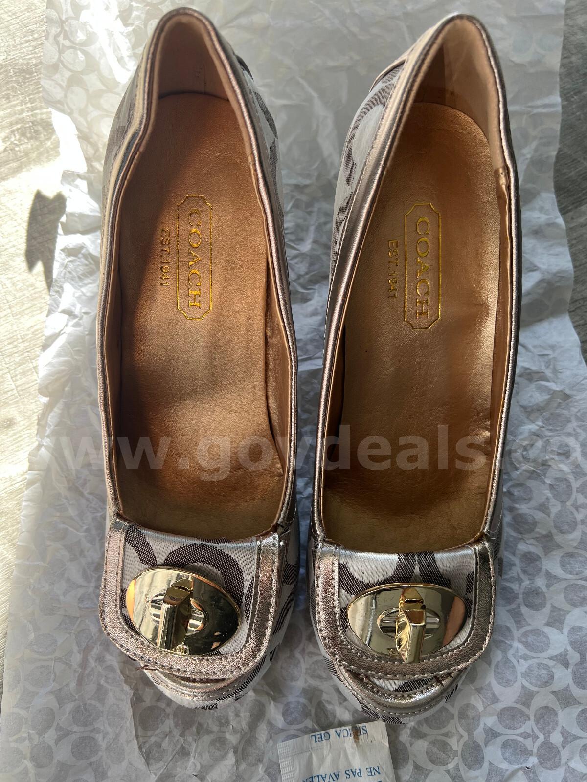 RARE /Coach CYBEL Canvas with Trim Signature High Heel Shoes Size 7 #TH09045-Y1 NEW  *WILL SHIP*   Government Surplus Auction - Photo #5