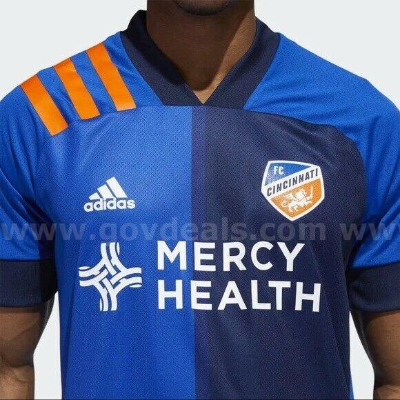RARE/MLS ADIDAS FC Cincinnati Mens Authentic Soccer 2020 Primary Jersey Blue NWT $130 NWT SIZE LARGE *WILL SHIP*  130 Government Surplus Auction - Photo #3