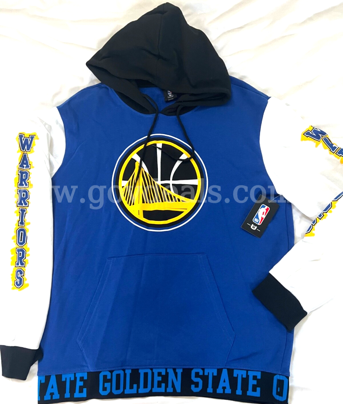 RARE/NBA Men's Golden State Warriors Basketball Hoodie Extra Large Blue Yellow NWT *WILL SHIP*   Government Surplus Auction - Primary Photo