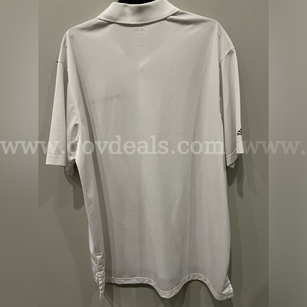 Adidas GOLF WHITE/BLACK Polo Shirt STYLE X25614 Men’s SIZE EXTRA LARGE NWT *WILL SHIP*   Government Surplus Auction - Photo #3
