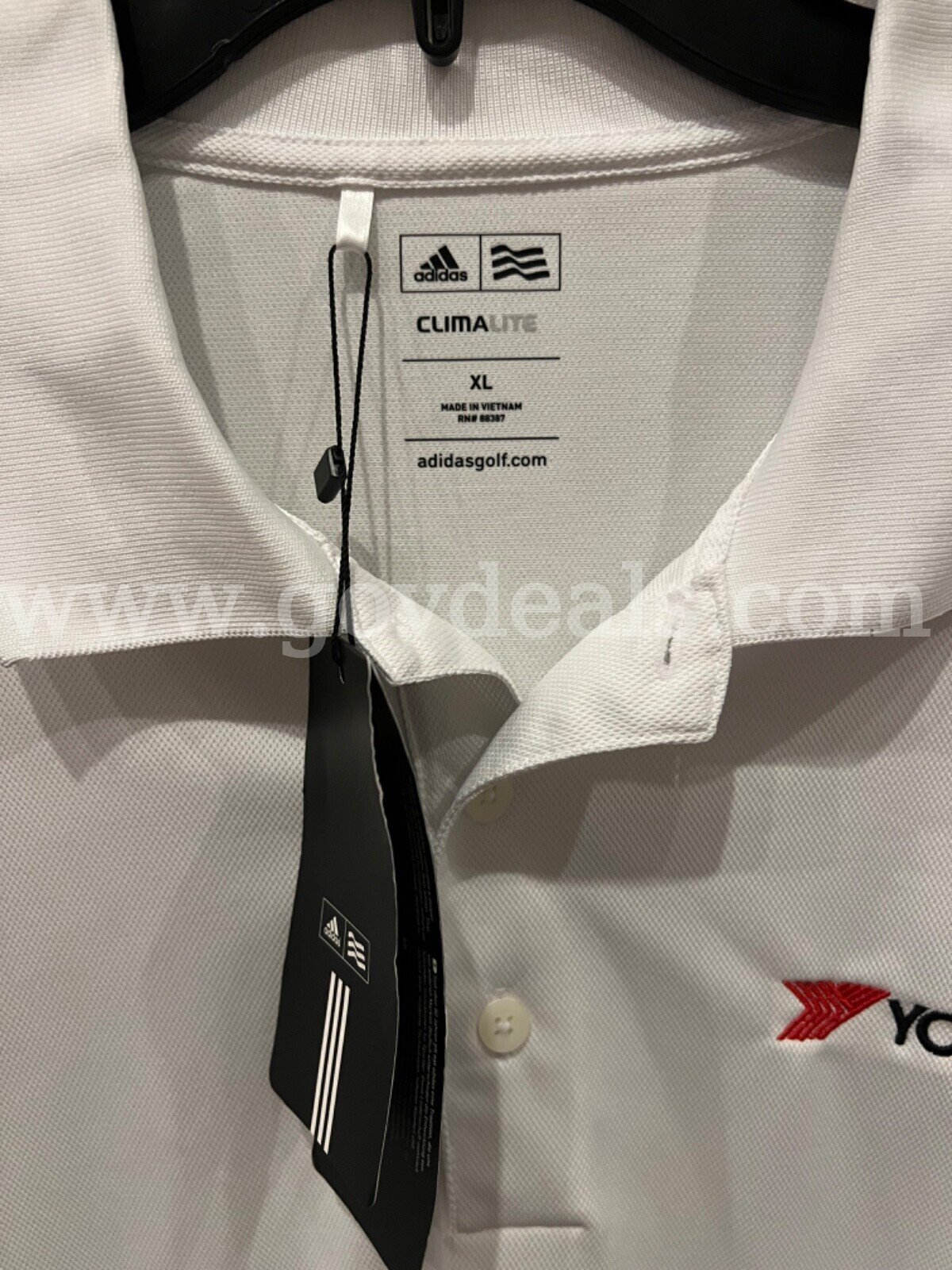 Adidas GOLF WHITE/BLACK Polo Shirt STYLE X25614 Men’s SIZE EXTRA LARGE NWT *WILL SHIP*   Government Surplus Auction - Photo #6