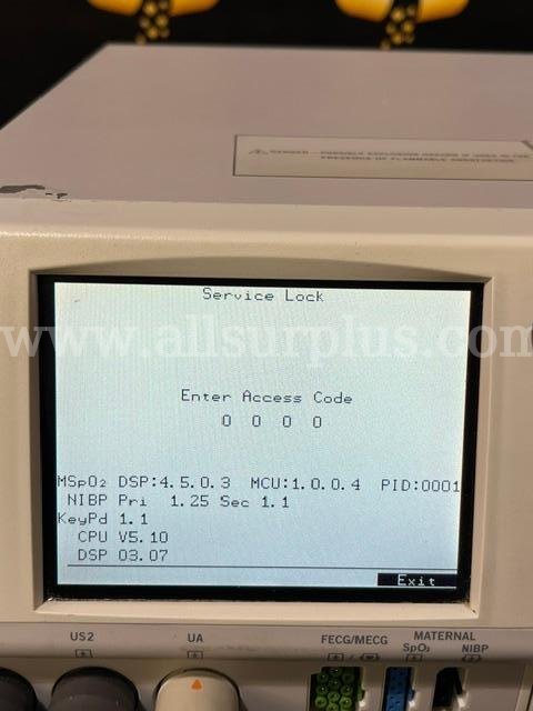 GE Corometrics 250CX Fetal Monitor with Toco Transducers (C351)  250CX Government Surplus Auction - Photo #4