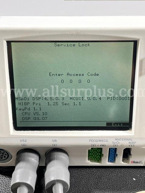 GE Corometrics 250CX Fetal Monitor with Transducers (C350)  250CX Government Surplus Auction - Photo #2
