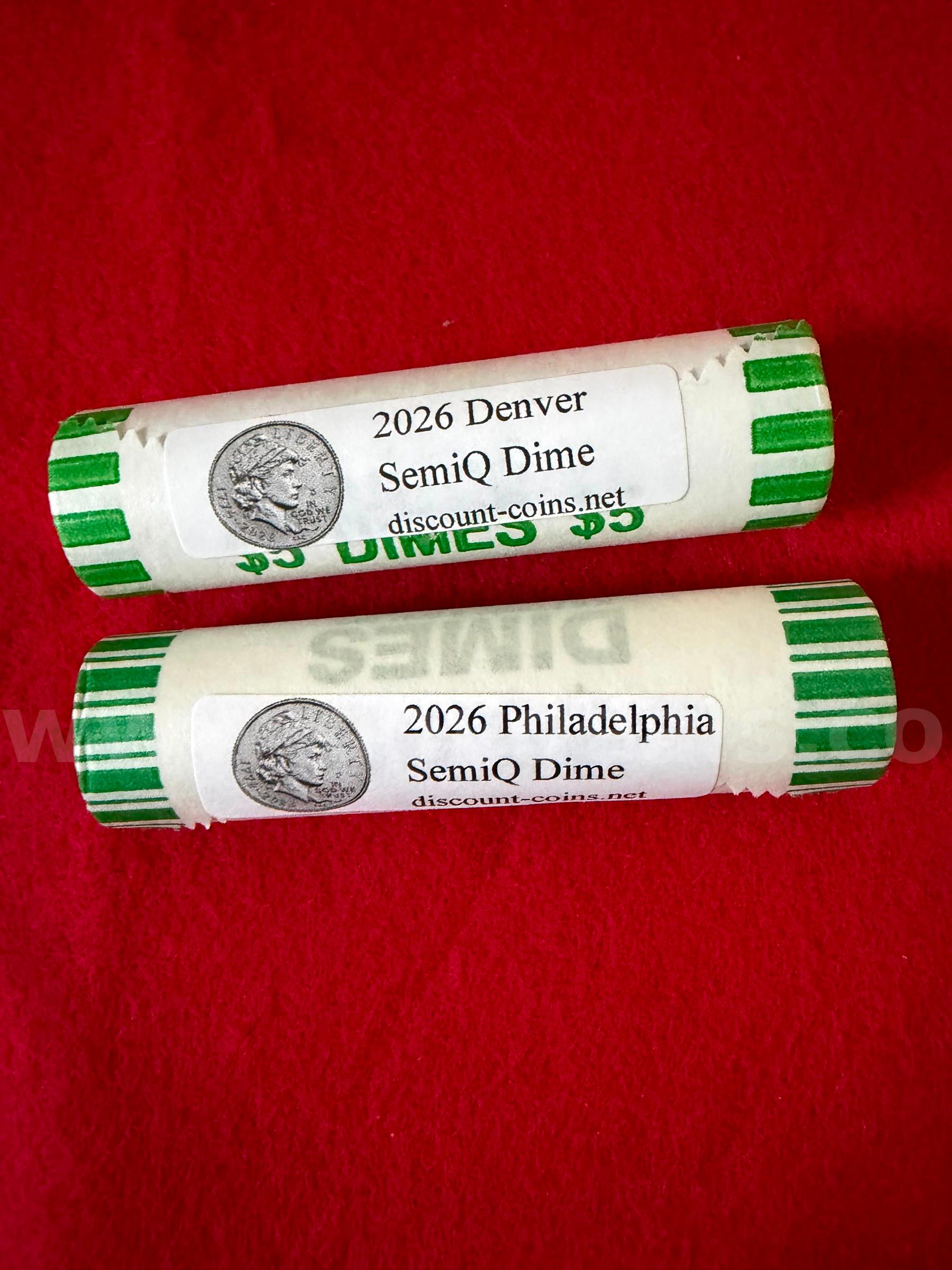 NEW 2026 Dimes 2 ROLLS P and D From the Mint   Government Surplus Auction - Primary Photo
