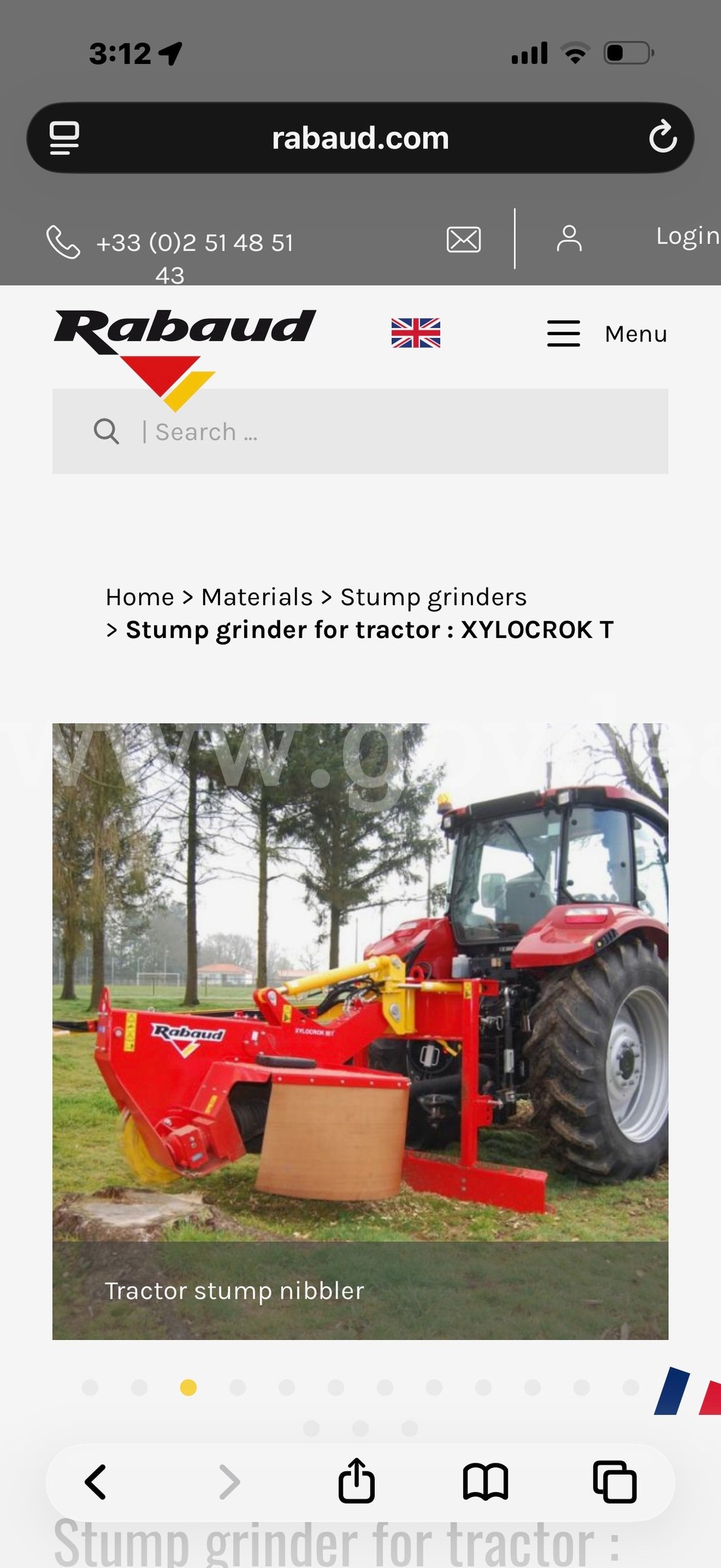Rabaud 3 pt tractor stump grinder new with warranty
