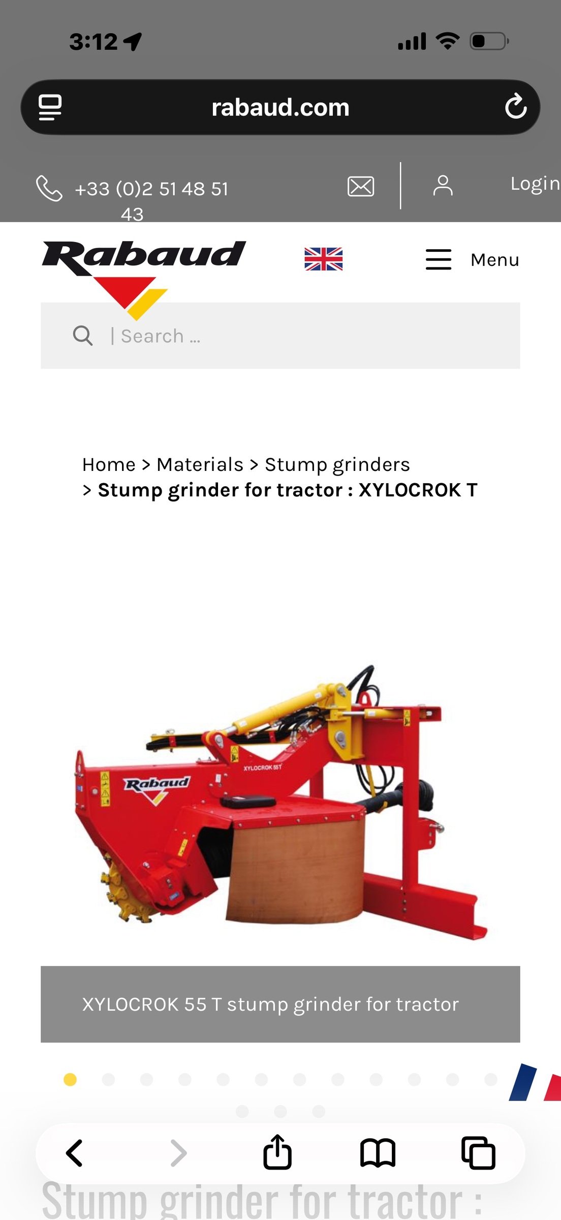 Rabaud 3 pt tractor stump grinder new with warranty Rabaud Xylocrock Government Surplus Auction - Photo #2