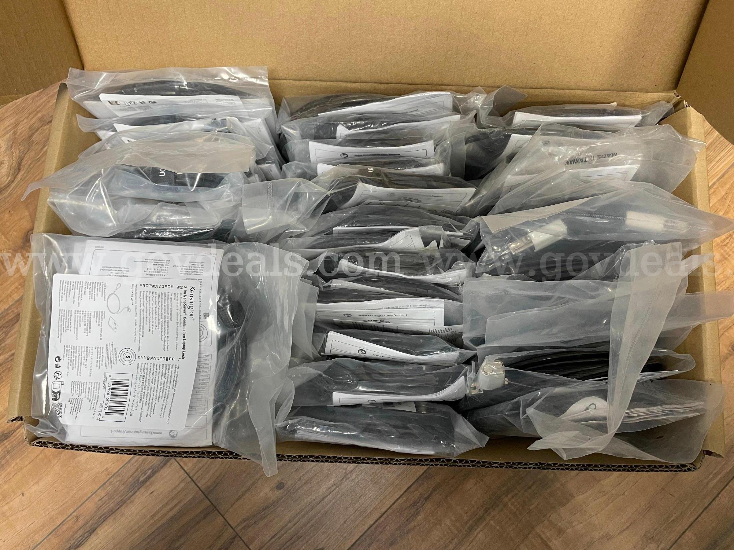 Lot of 47 Laptop Security & Combination Cable Locks - Kensington, Targus   Government Surplus Auction - Primary Photo
