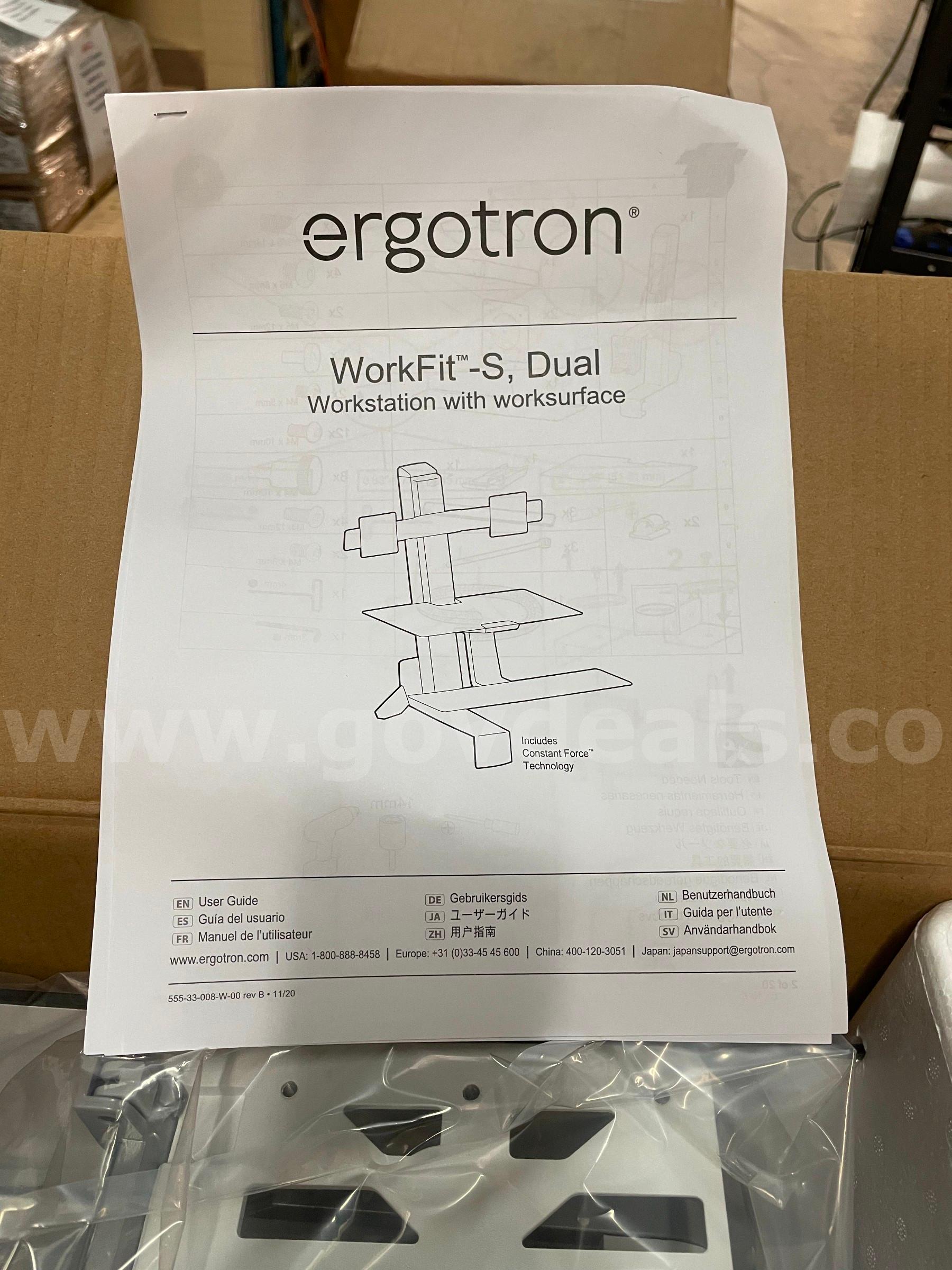 Lot of 2 Ergotron WorkFit-S Dual Monitor Sit-Stand Workstations   Government Surplus Auction - Photo #3