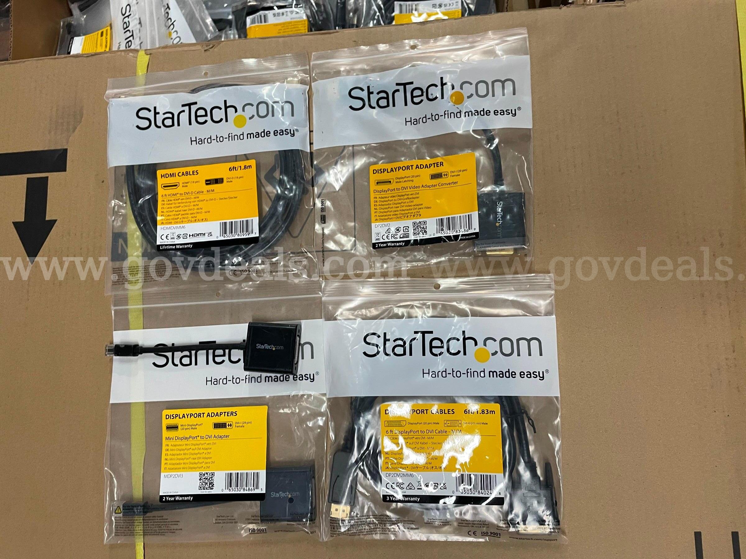 Bulk Lot (277 Pcs) StarTech.com Digital Video Cables & Adapters - All Brand New  277 Government Surplus Auction - Photo #3
