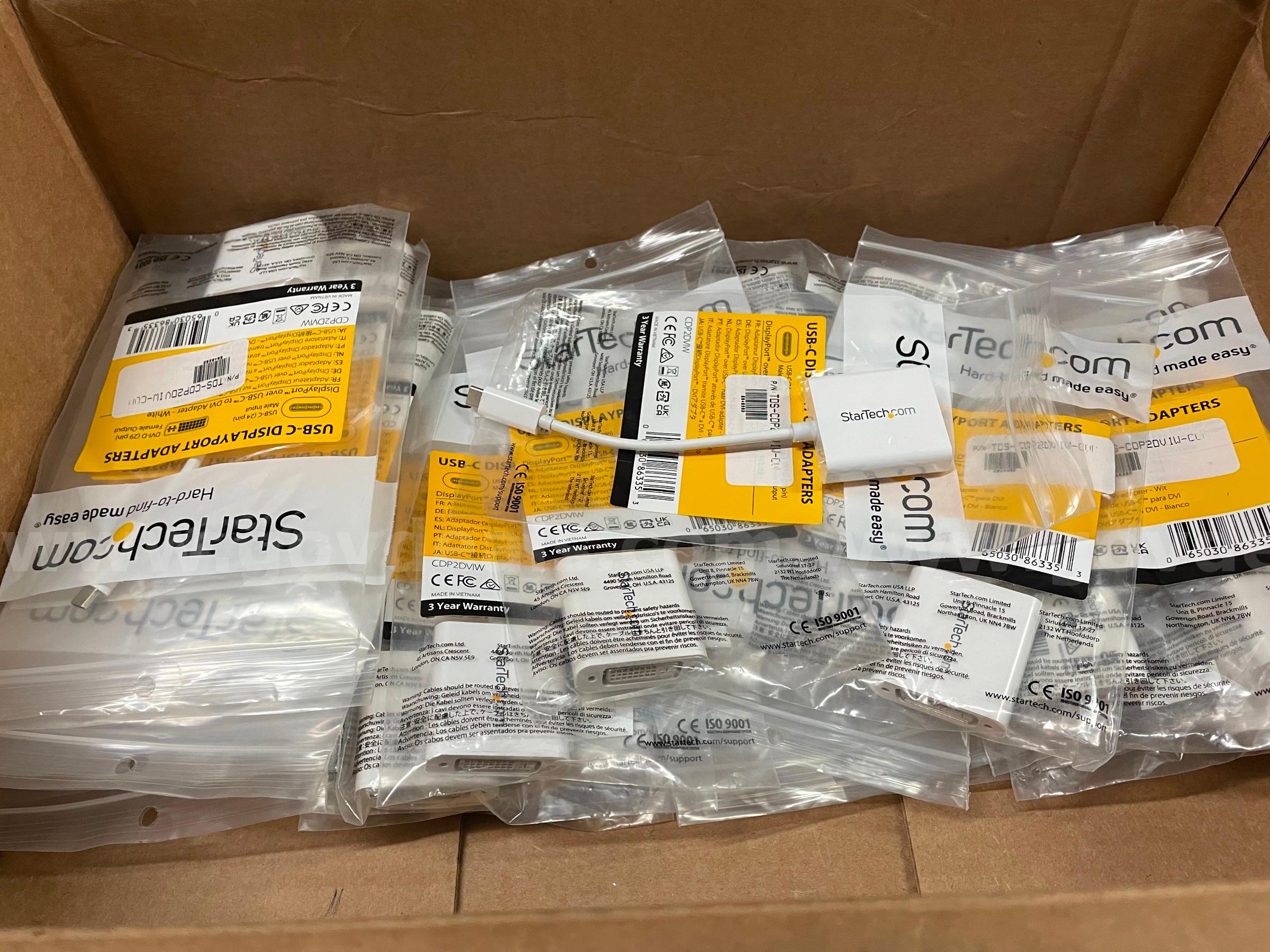 Lot of 21 New StarTech USB-C to DVI Adapters White (CDP2DVIW)