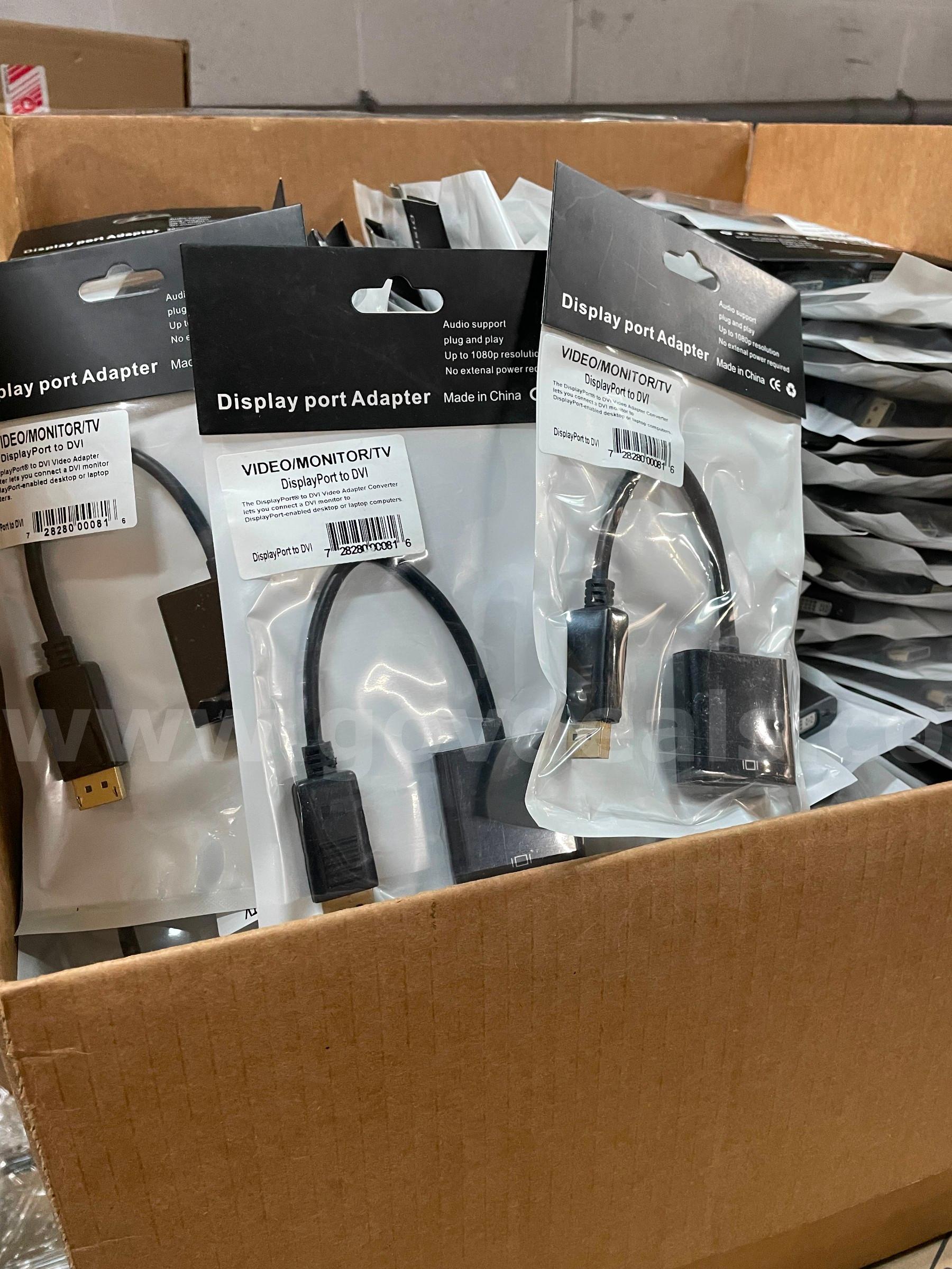 Lot of 276 New DisplayPort to DVI Video Adapter Converters - 1080p, Plug & Play  276 Government Surplus Auction - Photo #4