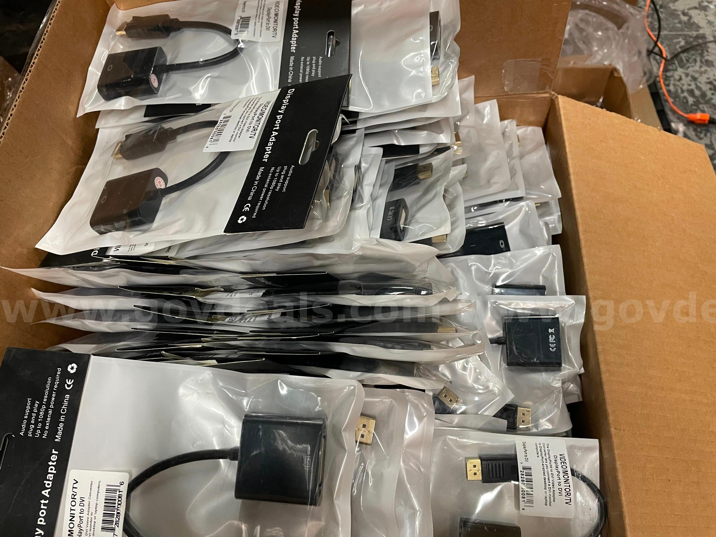 Lot of 276 New DisplayPort to DVI Video Adapter Converters - 1080p, Plug & Play  276 Government Surplus Auction - Photo #5
