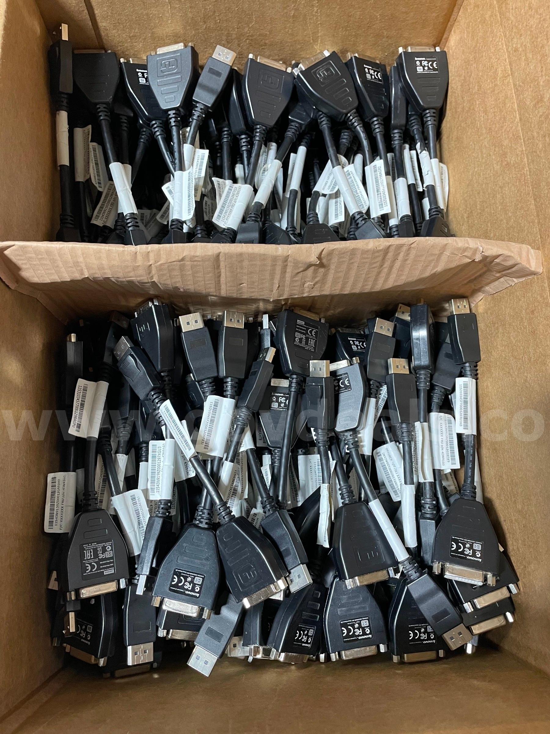 Lot of 222 Lenovo / IBM DisplayPort to DVI Adapters – FRU 43N9160 – Used Lenovo 222 Government Surplus Auction - Photo #3