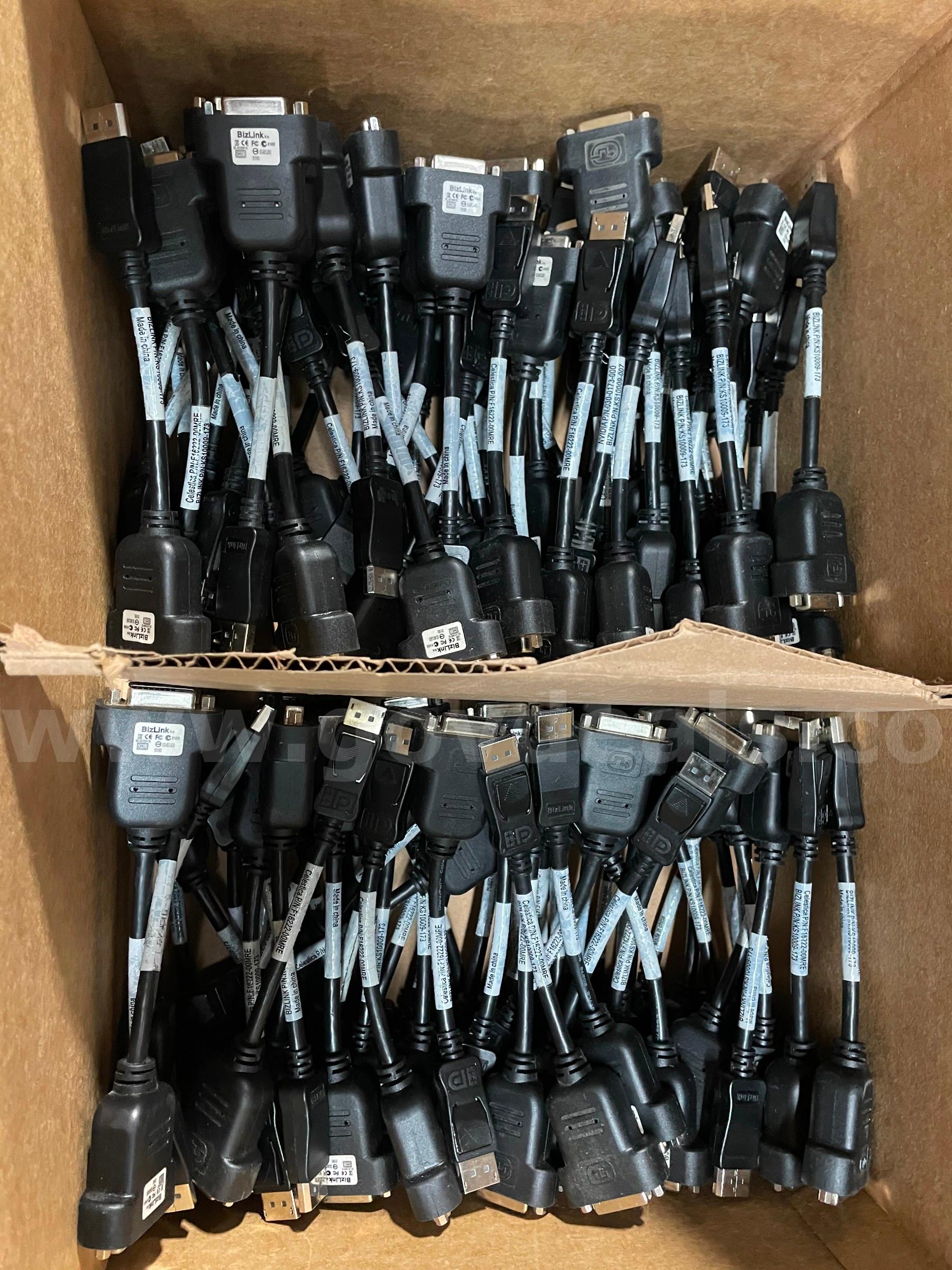 Lot of 118 BizLink DisplayPort to DVI Adapters – Celestica P/N F16222-00MRE – KS10009-173 – Used  118 Government Surplus Auction - Primary Photo