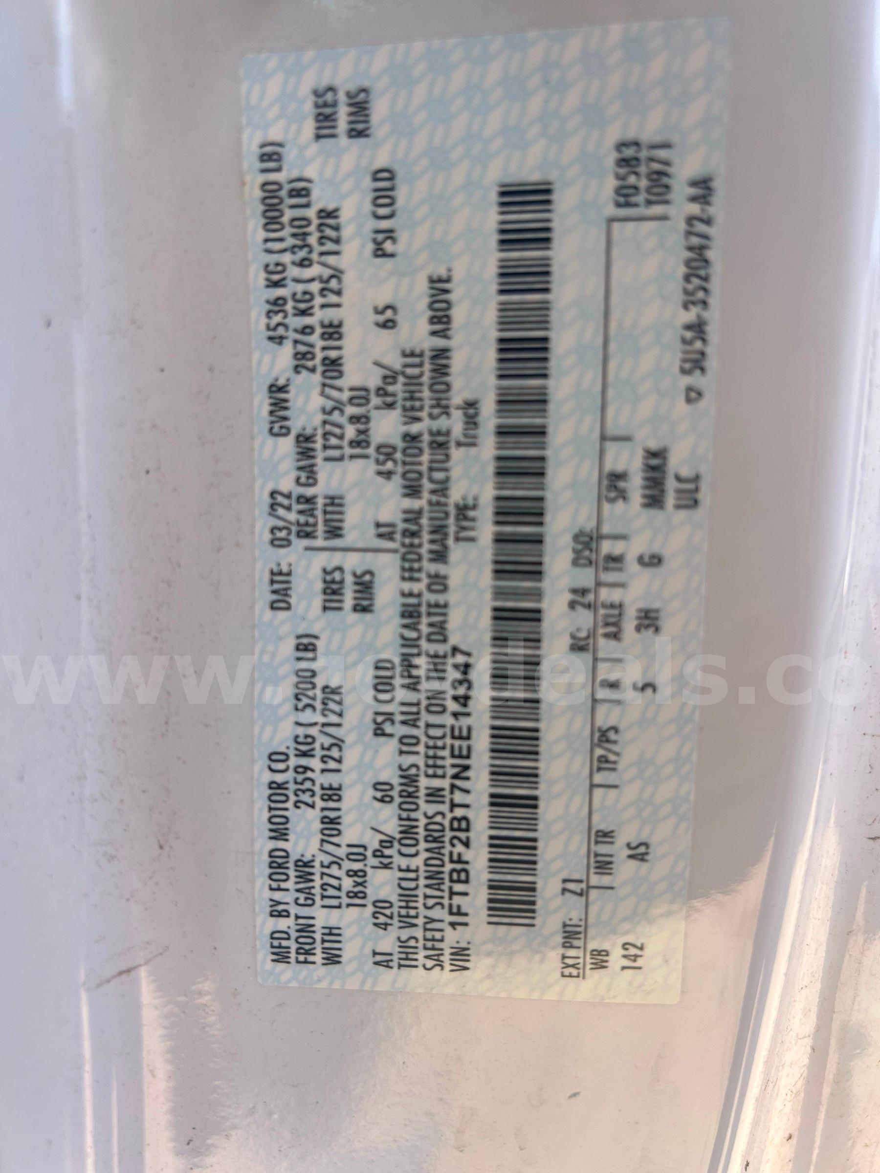 2022 Ford F-250 SD XL 4WD Ford F-250 Government Surplus Auction - Photo #3