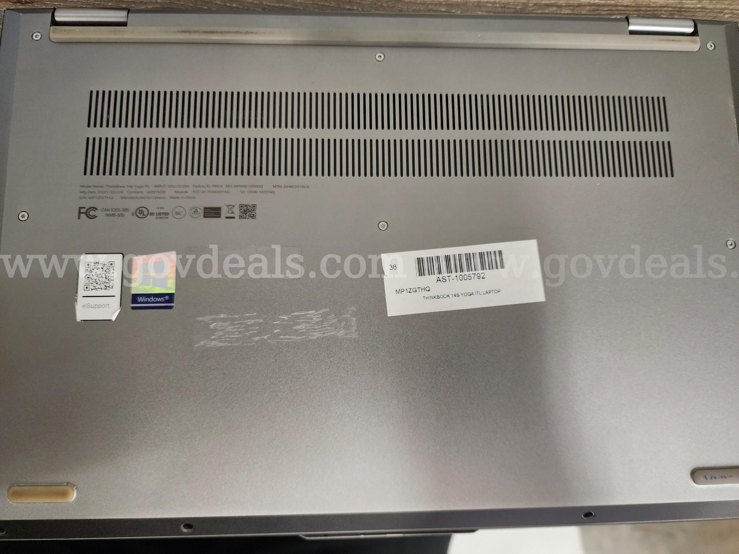 Lenovo ThinkBook Yoga Lenovo ThinkBook Yoga Government Surplus Auction - Photo #3