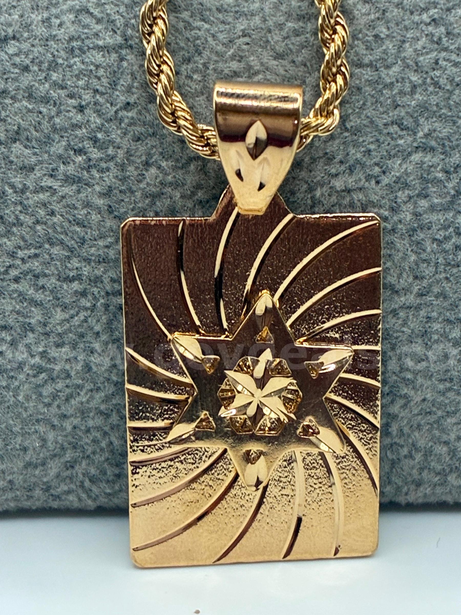 2MM, 20” Diamond Cut Rope Chain Necklace, W/Star Of David, 24k Gold Filled   Government Surplus Auction - Photo #2