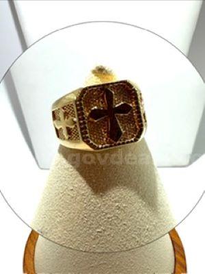 Gorgeous, Men's, 24k Gold Filled, Size 11 Cross Ring   Government Surplus Auction - Photo #2