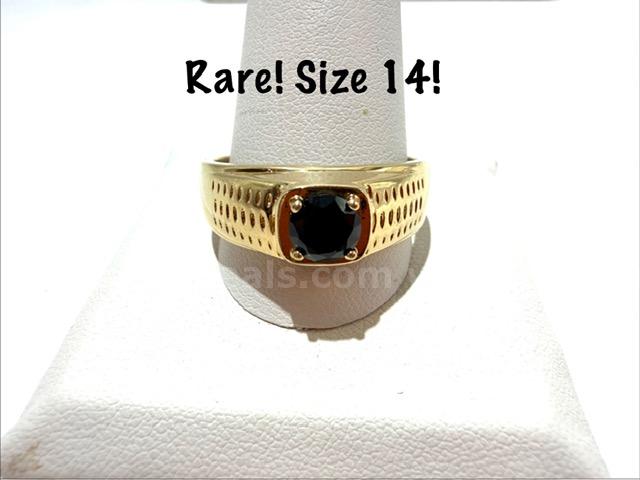 Rare, 24k Gold Filled, Men's, Size 14, Onyx Ring