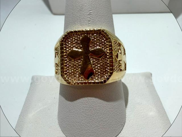 Men's, 24k Gold Filled, Size 9 1/2, Cross Ring   Government Surplus Auction - Photo #2
