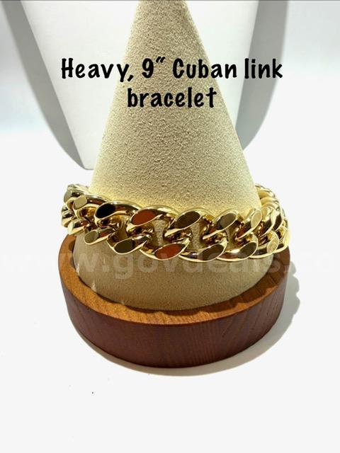 Beautiful, 24k Gold Filled, 9 Inch, Heavy Cuban Link Bracelet   Government Surplus Auction - Photo #2