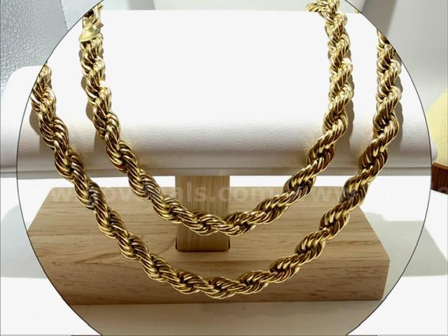 Eye Opening, 24k Gold Filled, 7MM, 30 Inch, Diamond Cut Rope Chain Necklace   Government Surplus Auction - Photo #2