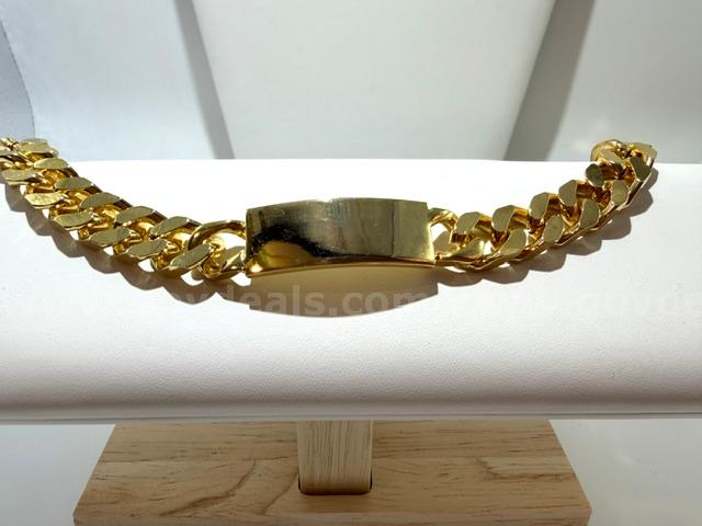 Beautiful, Heavy, 24k Gold Filled, 8 Inch, Thick Cuban Link ID Bracelet   Government Surplus Auction - Photo #2