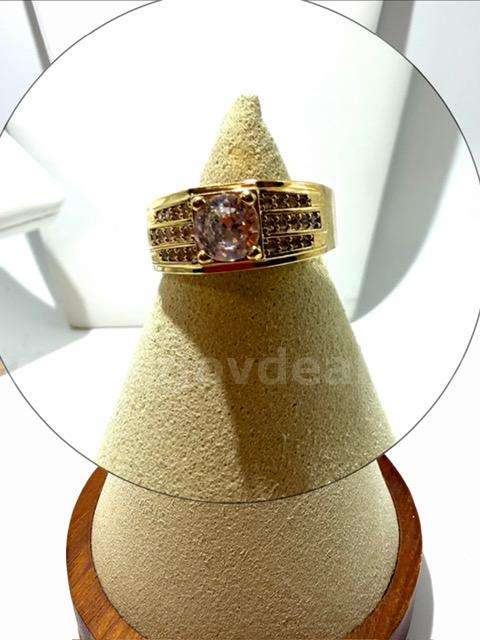 Beautiful, Size 11, Men's, 24kt Gold Filled, Cubic Zirconia Diamond Ring   Government Surplus Auction - Photo #2