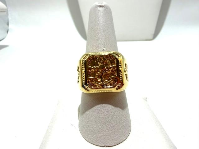 Beautiful, Men's, 24kt Gold Filled, Size 9, Nautical Ring   Government Surplus Auction - Photo #2