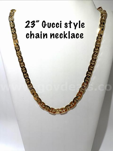 Gorgeous, 23 Inch, 24kt Gold Filled, Gucci Style Chain Necklace