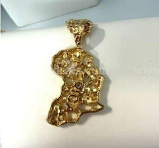 24 Inch, 24kt Gold Filled, Cuban Link Chain W/Africa Pendant   Government Surplus Auction - Photo #3