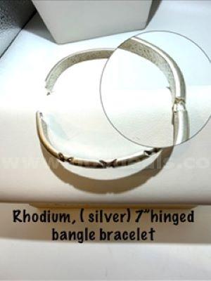 Radiant, Rhodium Filled (Silver), 7”, Hinged Bangle Bracelet   Government Surplus Auction - Photo #2
