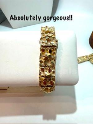 Magnificient, 8 Inch, 24kt Gold Filled, 3/4" Wide, Men’s Nugget Bracelet   Government Surplus Auction - Photo #3