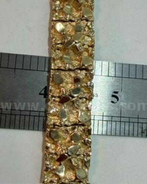 Magnificient, 8 Inch, 24kt Gold Filled, 3/4" Wide, Men’s Nugget Bracelet   Government Surplus Auction - Photo #4