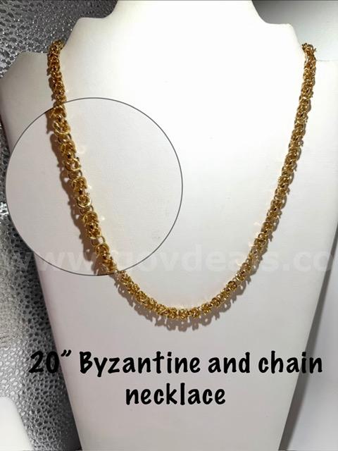 Gorgeous, 20 Inch, 24kt Gold Filled, Chunky Byzantine Chain Necklace   Government Surplus Auction - Photo #2