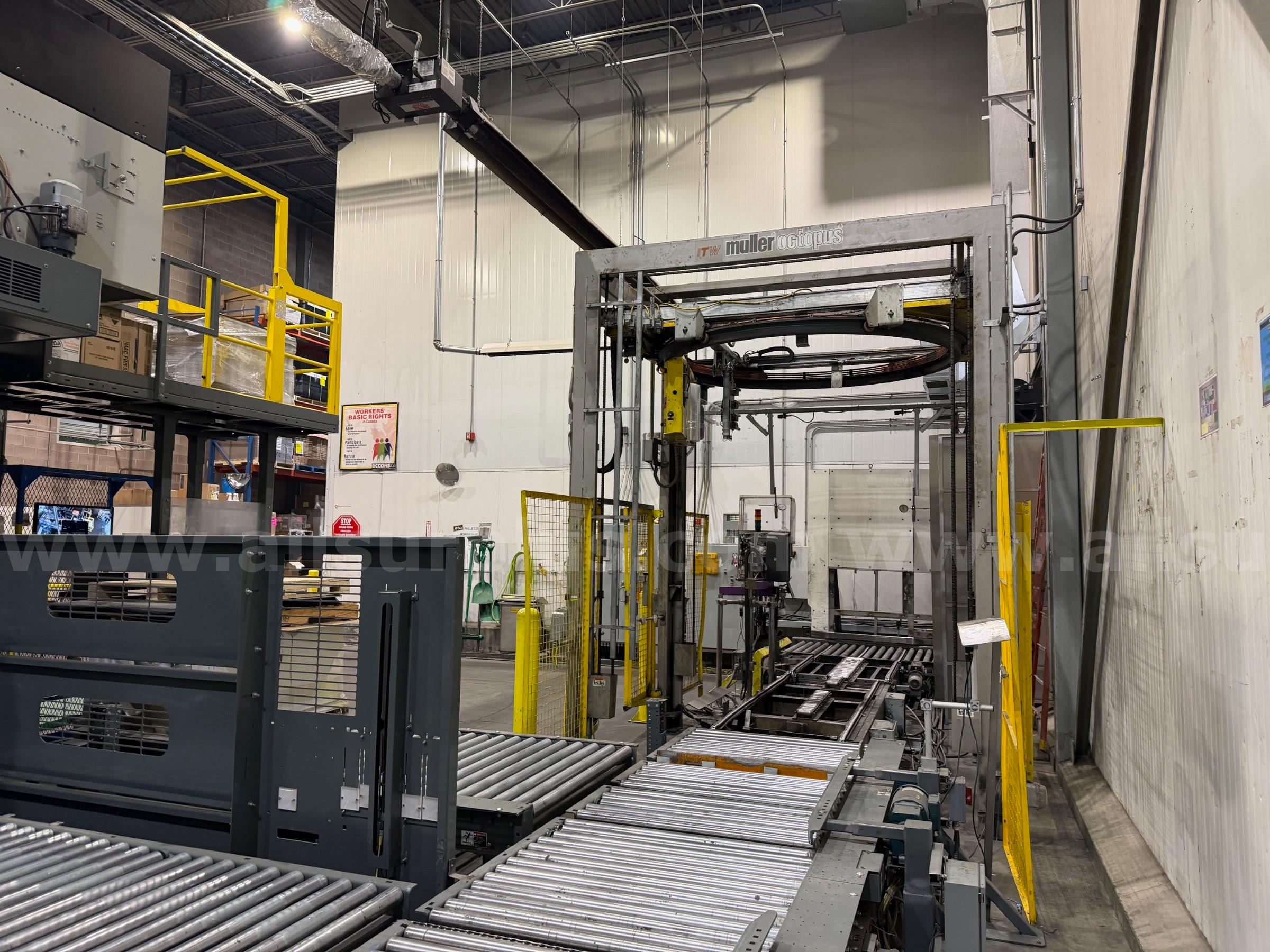 Intelligrated Alvey 891i Palletizer & Muller Octopus Stretch Wrapper Intelligrated, Muller 891i Government Surplus Auction - Photo #2