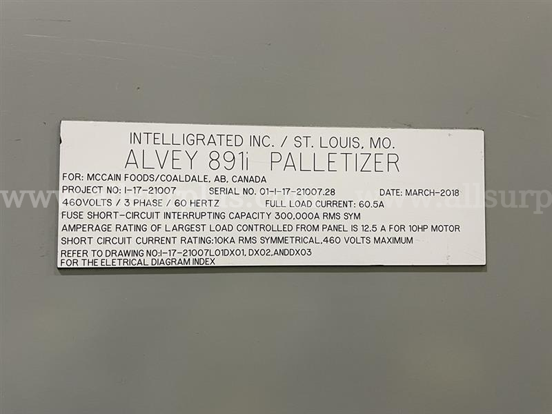 Intelligrated Alvey 891i Palletizer & Muller Octopus Stretch Wrapper Intelligrated, Muller 891i Government Surplus Auction - Photo #6