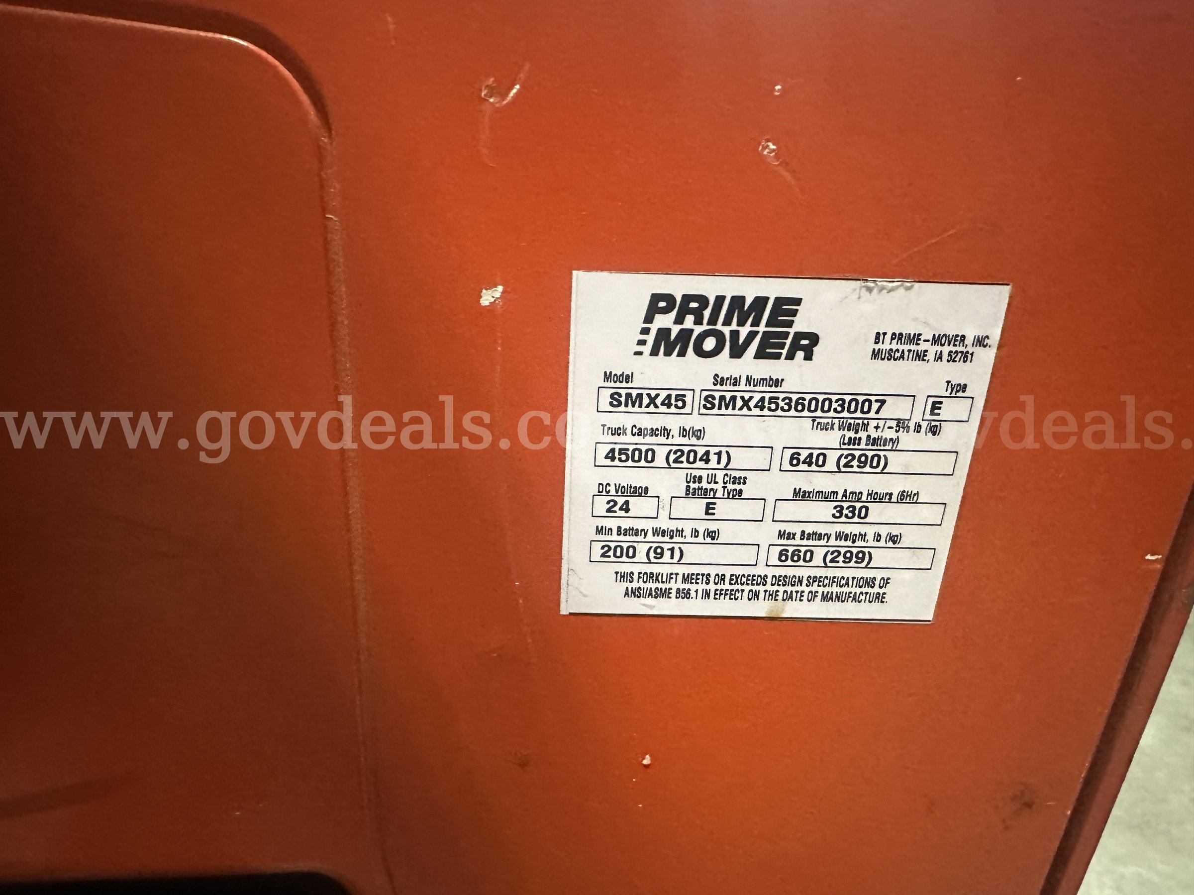 Electric Pallet Jack - Prime Mover Prime Mover SMX45 Government Surplus Auction - Photo #5