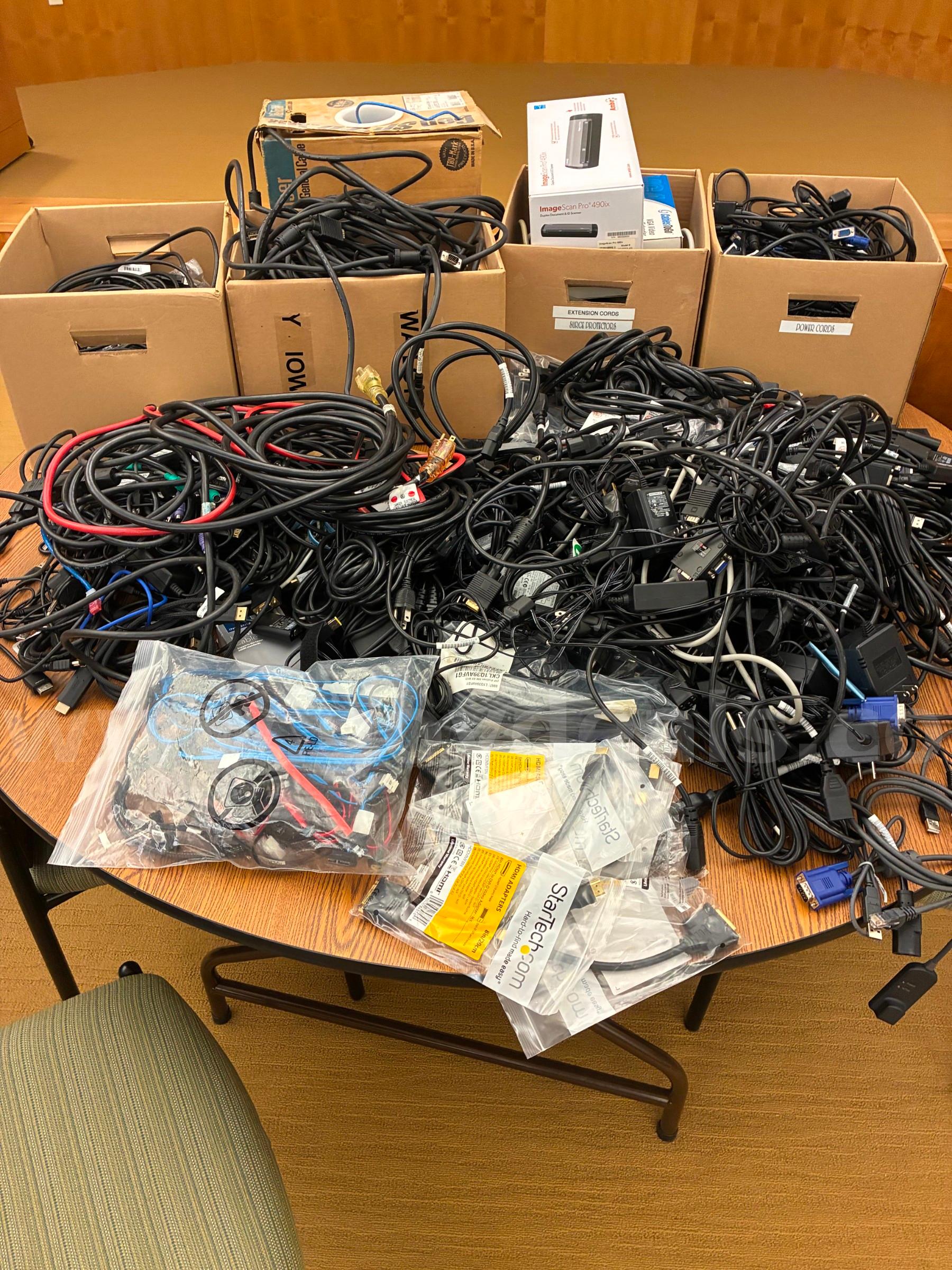 Scanner, Video Splitter, Cables, Power Cords and Misc.