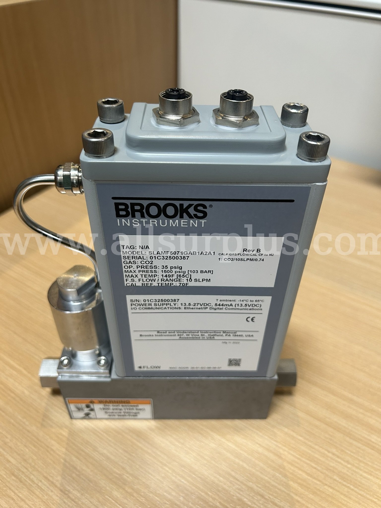 Brooks Digital Gas MFC for CO2 at 10 SLPM MFC Model: SLAMF5071GAB1A2A1   Government Surplus Auction - Primary Photo