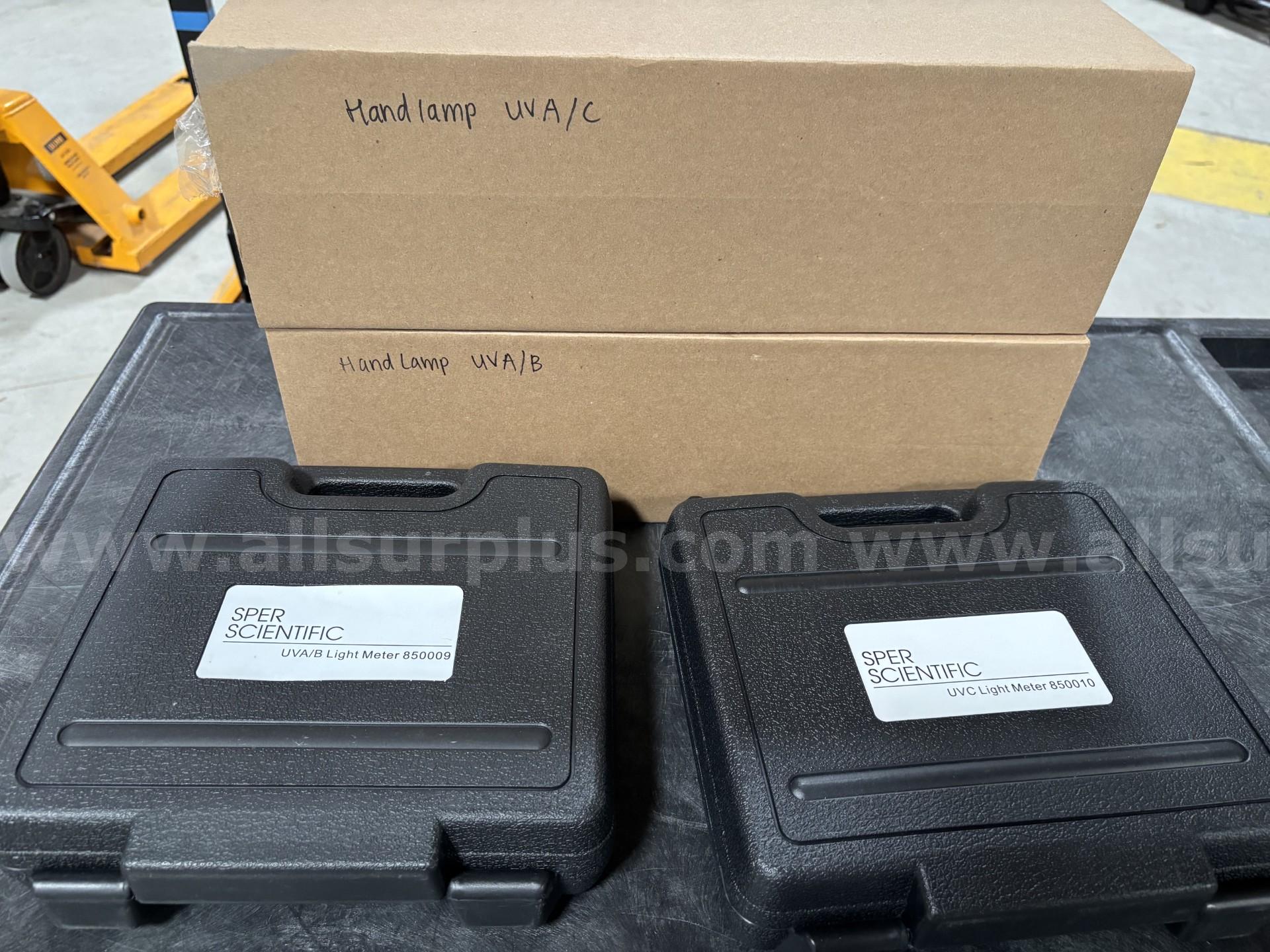 Sper Scientific UVA/B and UVC Light Meters Plus VWR Handlamps for UV AB and A/C   Government Surplus Auction - Primary Photo