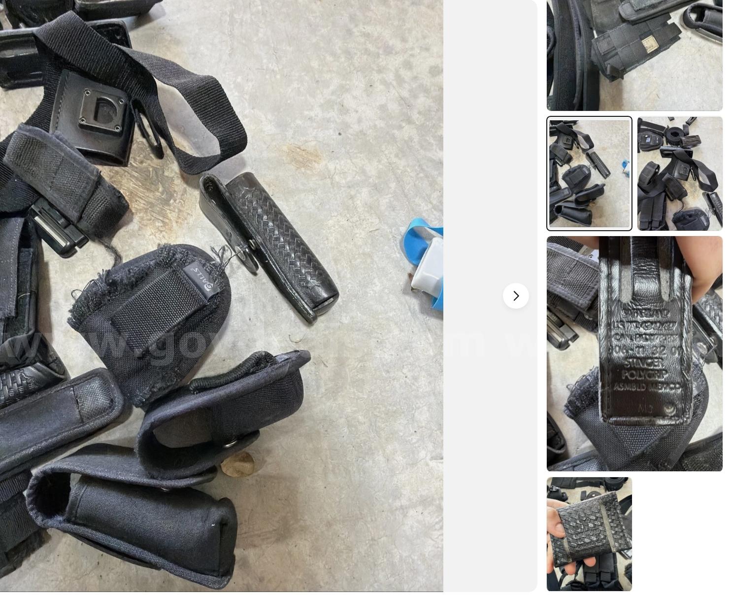 MASSIVE LOT Police Belts Holsters Handcuffs Duty Belt Various Brands Safari Land shipping only