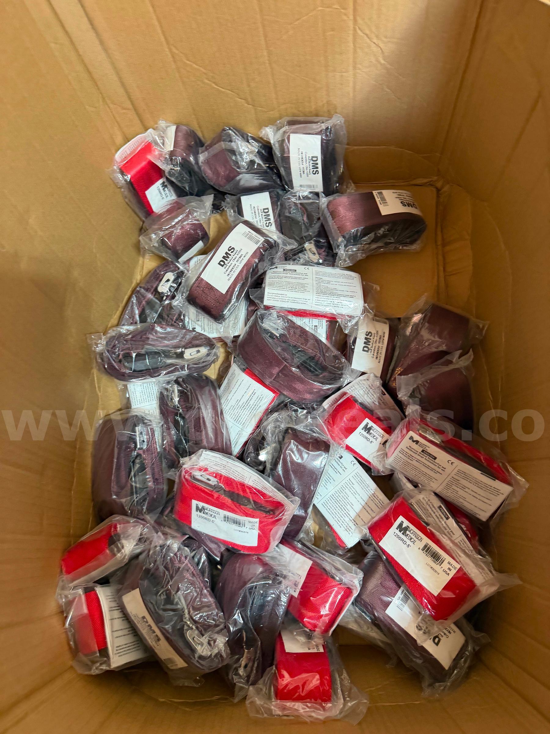 Massive Lot of DMS / McKesson Medical Stretcher & Cot Restraint Straps – Red & Maroon Shipping only   Government Surplus Auction - Photo #2