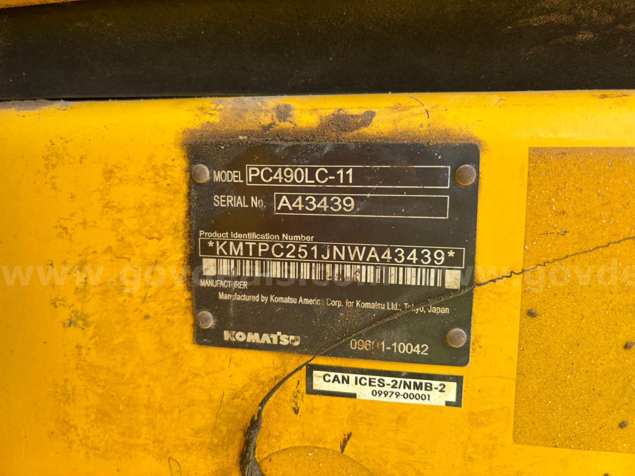 2024 Komatsu PC490LC-11 Hydraulic Excavator Komatsu PC490LC Government Surplus Auction - Photo #6