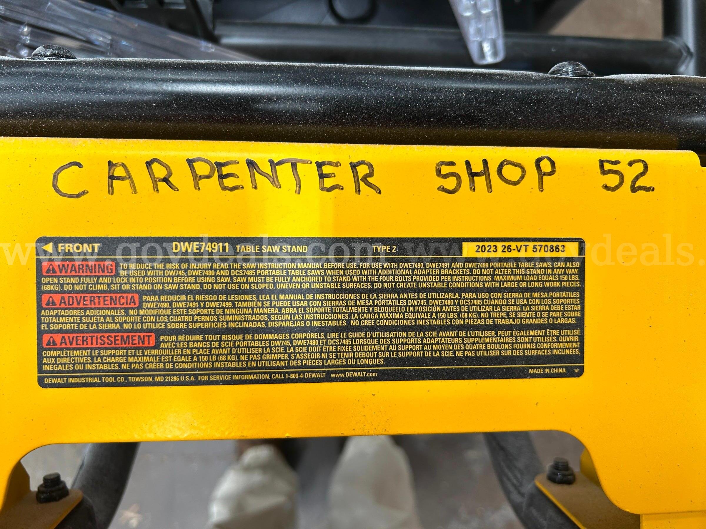 DeWalt Table Saw DeWalt  Government Surplus Auction - Photo #2