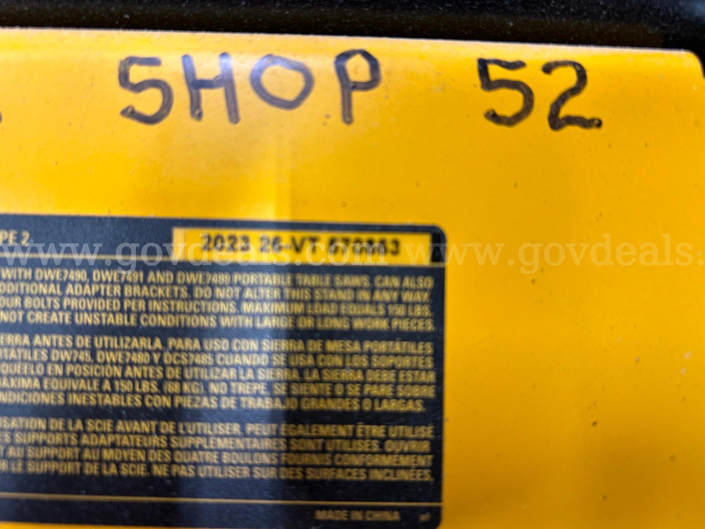 DeWalt Table Saw DeWalt  Government Surplus Auction - Photo #4