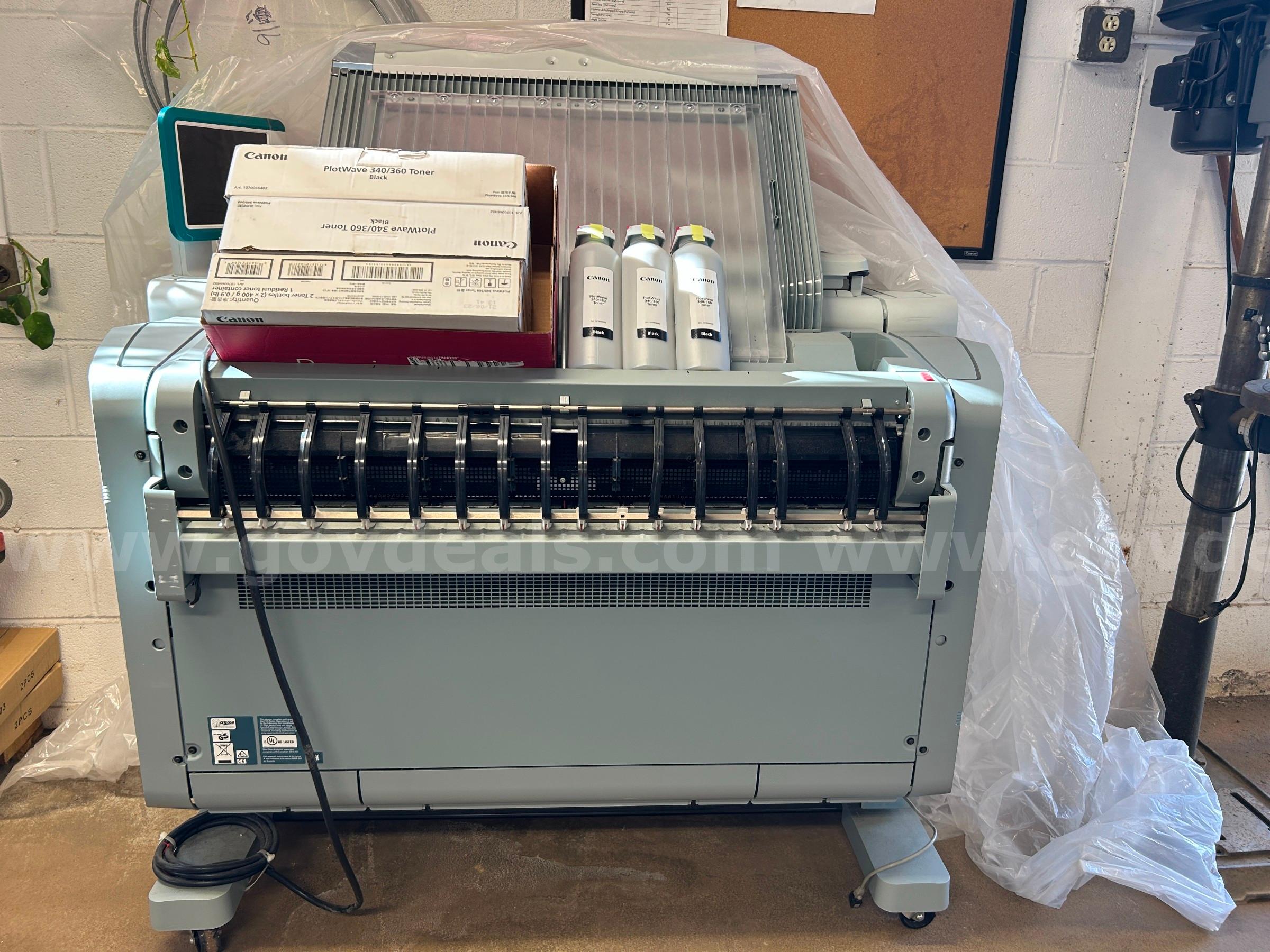OCE Plotwave 360 Wide Format Copier/Printer/Scanner + Ink  360 Government Surplus Auction - Photo #2