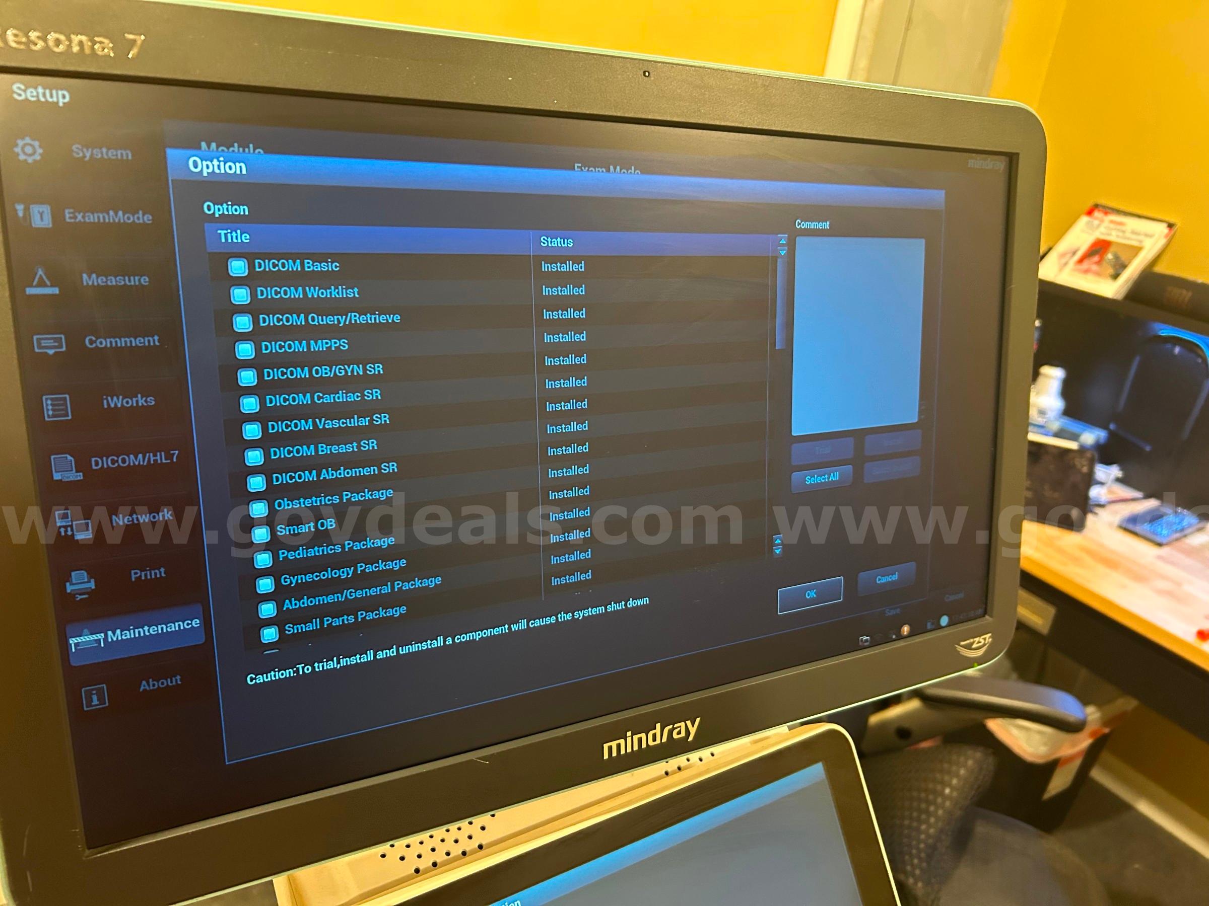 Mindray Resona 7 Ultrasound - SN: 7V-77000507 MINDRAY RESONA 7 Government Surplus Auction - Photo #5