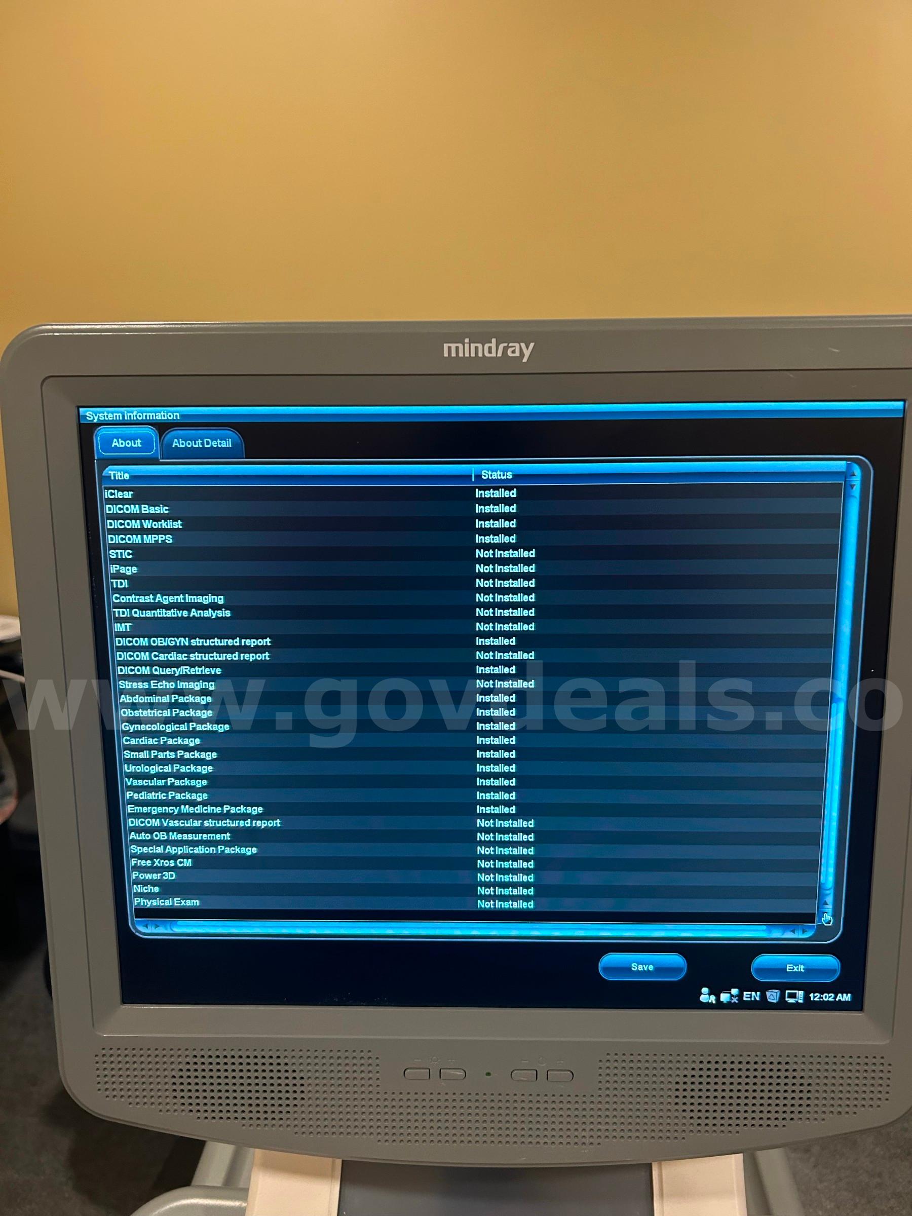 MINDRAY DC-7 ULTRASOUND SN:MX-16002192 MINDRAY DC-7 Government Surplus Auction - Photo #6