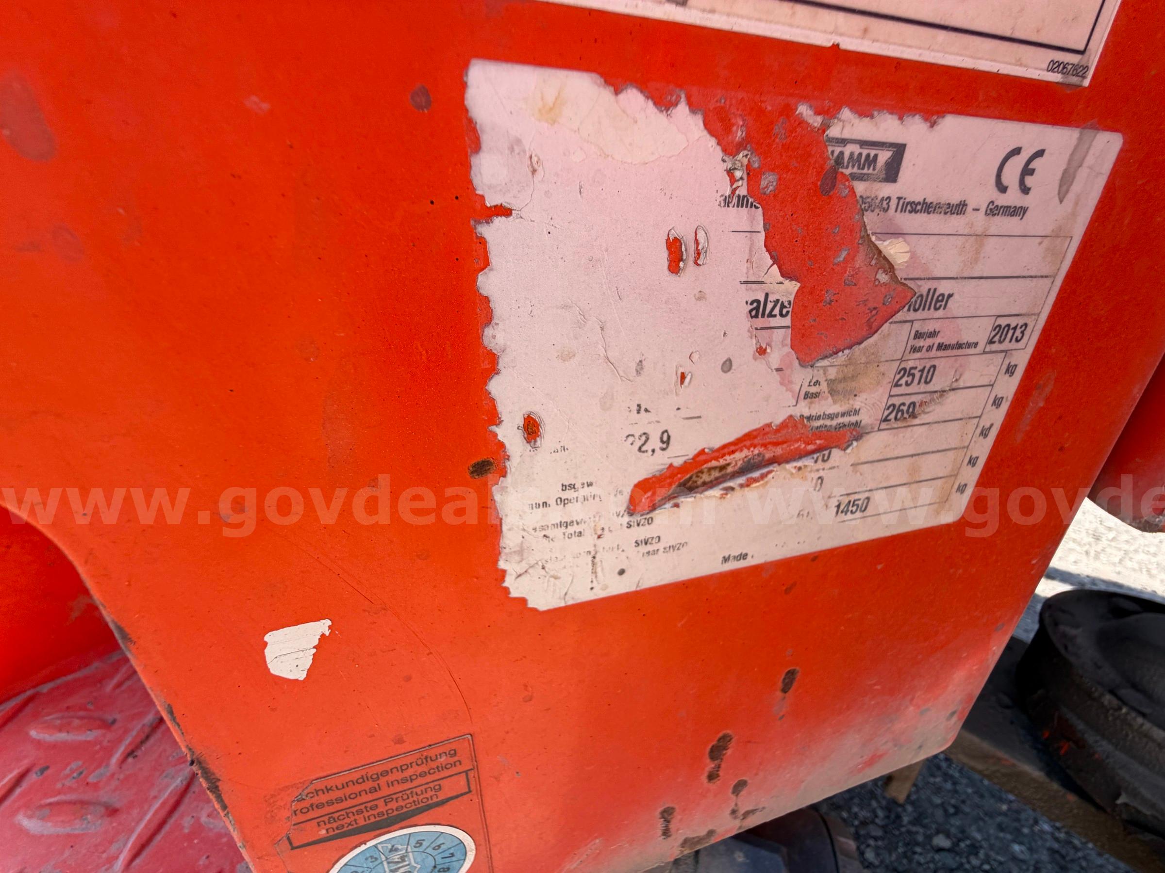 2013 Hamm HD 12 Double Drum Roller Hamm HD 12 Government Surplus Auction - Photo #6